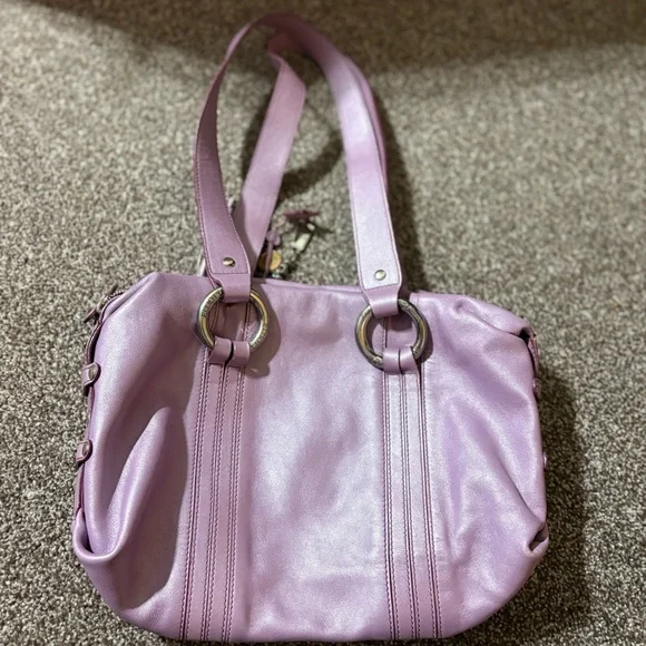 Elliott Lucca Lavender Leather Shoulder Bag - Picture 3 of 13